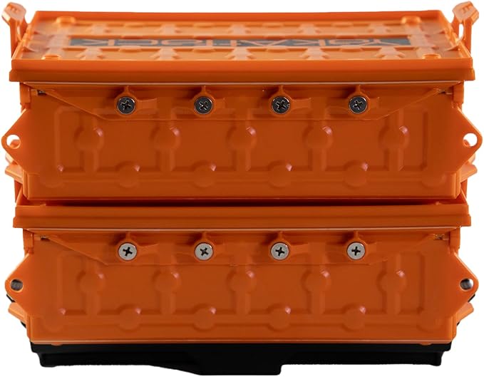 YakAttack TracPak Combo Kit – Orange | 2 Stackable Storage Boxes + Quick Release Track Base | Fits MightyMount, GearTrac & Most Kayak Tracks | Space-Saving Fishing Storage | Compact Kayaking Box