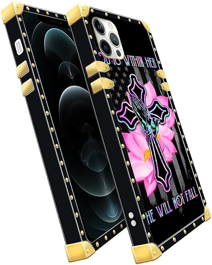 Compatible with iPhone 11 Pro Max Case, Praying Cross Hands Luxury Golden Decoration for Girl Women Soft TPU Shockproof Protective Hard PC Back for iPhone 11 Pro Max