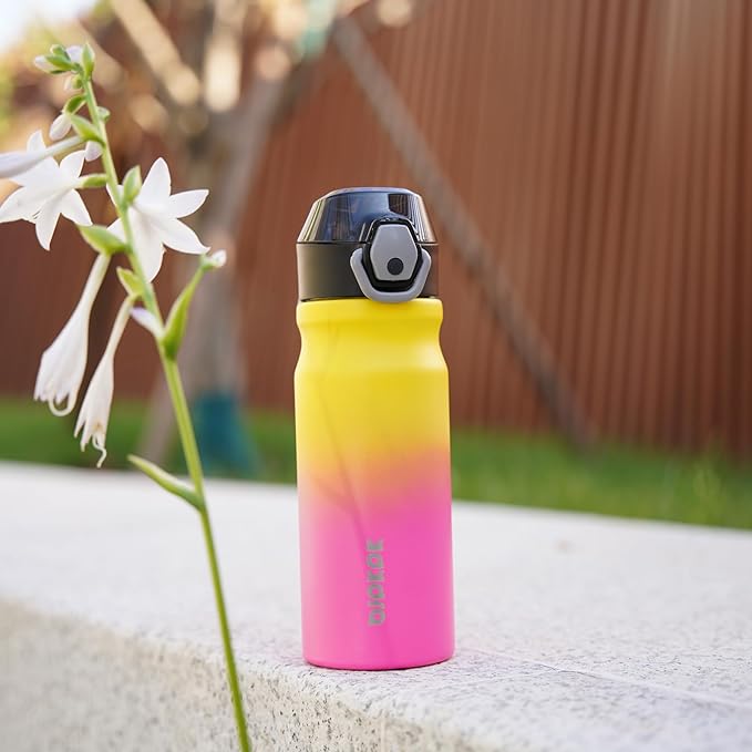 BJPKPK Insulated Water Bottle 18oz Stainless Steel Water Bottles with Straw and Carry Handle Double Wall Metal Thermal Flask,Macaron Green