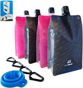 BellFlask - 15 oz. Plastic Flask, Patented, Flexible, Metal-Free, Reusuable, BPA-Free with Carabiner Clip and Filling Funnel