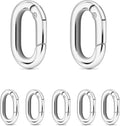 10Pack 3/4 Inch Small Oval Carabiner, Metal Spring Tiny Carabiner Clips for Paracord Keychain Lanyard, Car Key Rings, Dog Tag Clip, Pets Collar Buckles, Purse Keychain Replacement (Silver)