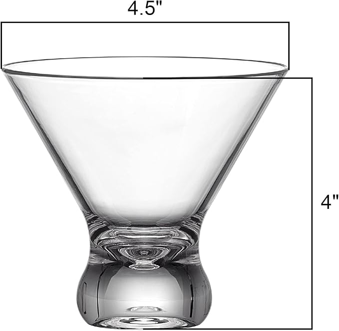 Amazing Abby - Olivia - 10-Ounce Plastic Stemless Martini Glasses (Set of 6), Reusable Cocktail Glasses, BPA-Free, Shatter-Proof, Dishwasher-Safe, Perfect for Poolside, Outdoors, Camping, and More