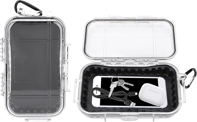 Waterproof Dry Box Protective Case, IP67 Water Resistant Portable Micro Case Watertight Storage Box for Phones, Knives, Wallets, Watches