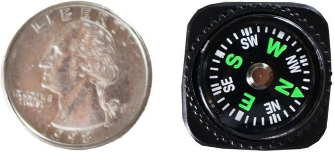 ADROIT Hikers Compass | 0.75", 1", 3" | Ideal for Watch Band, Lanyard, Key Ring | Accurate Navigation for Hiking, Biking, Travel