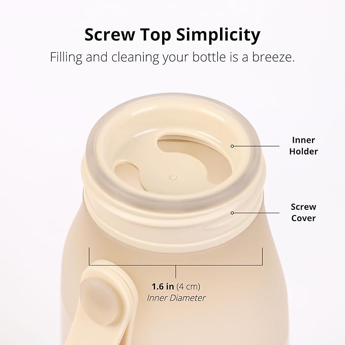 BLUE GINKGO Collapsible Water Bottle [2-Pack] – Lightweight, Foldable Silicone Bottles for Travel, Hiking, and Camping (16.9oz, Made in Korea, Sand Beige)