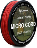 Micro Paracord, 1.18mm x 100ft Thin Mini Utility Braided Small Paracord for Crafting, DIY Project, Camping and More