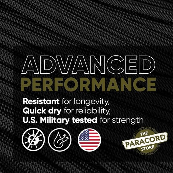 The Paracord Store | Type III 550 Paracord - 100 FT Hank, Purple | Heavy Duty 7 Strand Tactical Paracord - USA Made Nylon Outdoor Parachute Cord for Camping, Fishing & More - Survival Cord