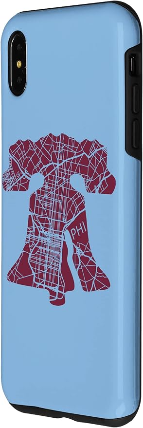 Philadelphia Street Map Liberty Bell Vintage Maroon Philly Case for iPhone XS Max