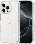 MOSNOVO Case for iPhone 16 Pro Max, [Buffertech 6.6ft Military-Grade Drop Protection] [Anti Peel Off Tech] Clear TPU Bumper Phone Case Cover Design - Galaxy