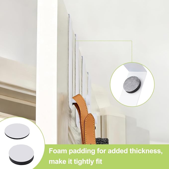 T-Shaped Over the Door Hooks, 2Pcs Rustproof Stainless Steel Door Hooks Over Door Coat Hangers for Home, Office (White)