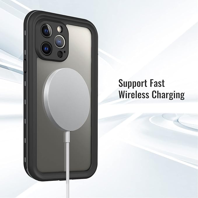 Waterproof Phone Case Compatible with iPhone 13 Pro Max, IP68 Waterproof Shockproof Dust-Proof Phone Case with Built in Screen Protector, Full Body Protective Case (Black, iPhone 13 Pro Max)