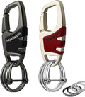 Keychain with Carabiner Clip, 4 Heavy Duty Key Rings and D Ring for Men's Car Key Fob Holder Fits Belt Loops