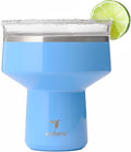 REDUCE Saltini 16 oz Cocktail Tumbler - Insulated Margarita Tumbler with Lid - Keeps Drinks Cold for 10 Hours - 360 Sippable Martini Glass Alternative - Shatterproof, Perfect for Parties - Oahu Blue