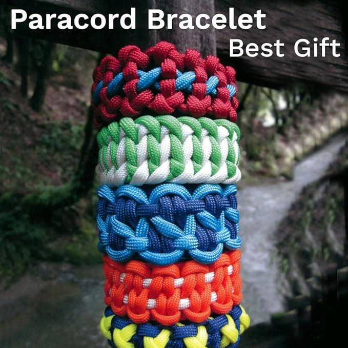 Paracord Crafting Kit, 32 Colors, 10 FT Each, 550lb Parachute Cord for Bracelets, Lanyards, Dog Collars, Idea for Gift (32Colors-A, Mixed)