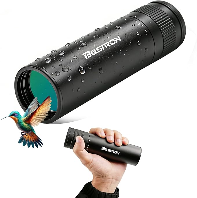 10x32 HD Monocular Telescope for Adults High Powered, Metal Cover Waterproof Fogproof Prism FMC Coated Optic Mini Monocular Poctable Handheld Telescope with Phone Adapter for Concert,Matches,Hiking