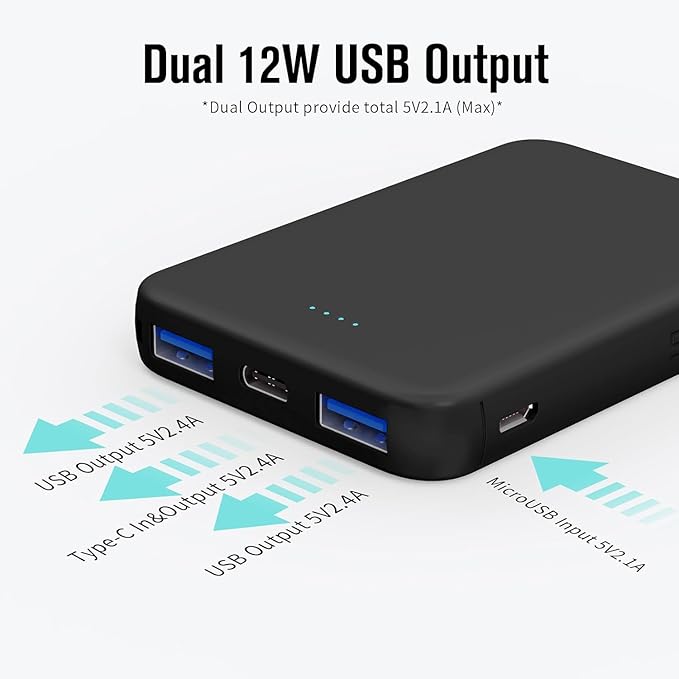 VANYUST S22 Portable Charger, Mini Colorful Power Bank, PowerNano, 5000mAh External Battery Pack Compatible with iPhone 15/14/13/12/11/X All Series and Android Phone