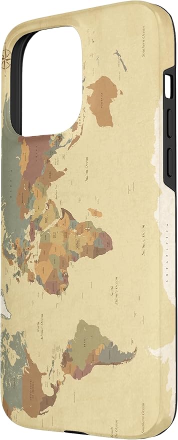 Globe Map Smartphone Cell Cover Gift World Map Pattern Phone Case for iPhone 15 Pro Max