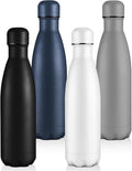 Volhoply 17oz Insulated Water Bottles MultiPack, BPA Free Water Bottle for Kids, Gym, Travel, Sports, Available in Packs of 1, 4, or 8（Assorted,4 Pack）