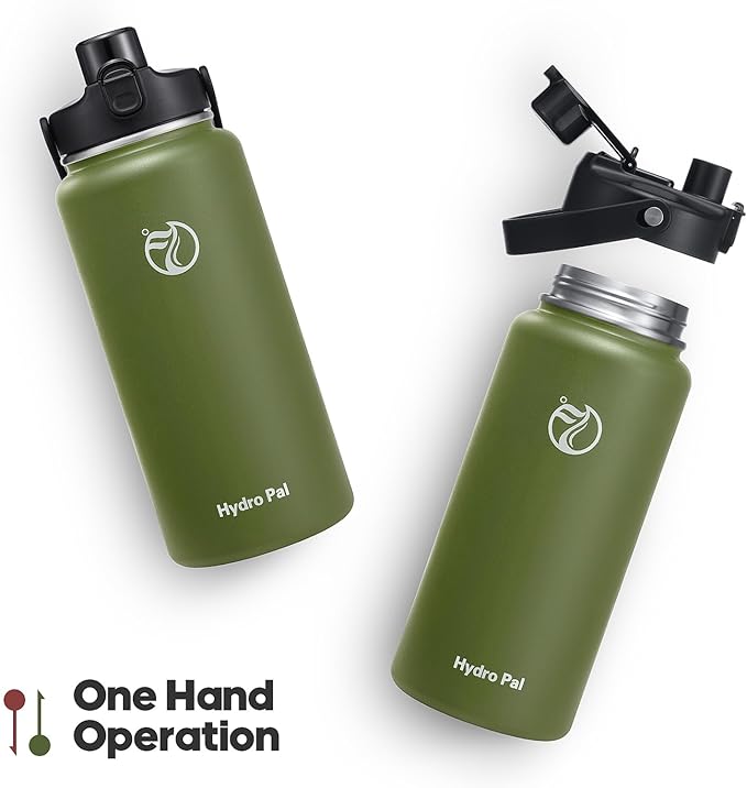 64oz Half Gallon Insulated Water Bottle with 2-in-1 Lid (Chug & Straw), Double Walled Vacuum Stainless Steel Water Bottles, Wide Mouth Leakproof Insulated Jug with Straw