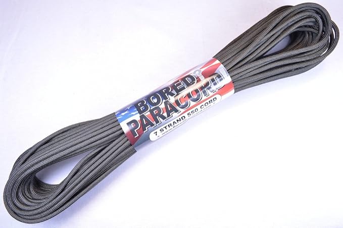 BORED? PARACORD! 550 lb Paracord – Ideal for Crafting, DIY Projects, Camping, Military & Active Outdoors – 300+ Colors – Tactical Parachute Cord Type III – Strong - Olive Drab Green 50 Feet