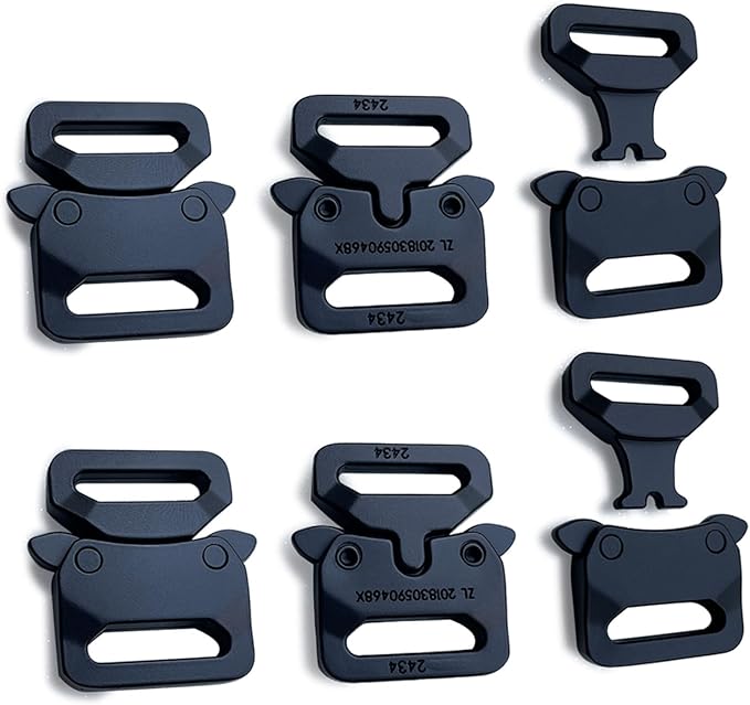 Paracord Bracelet Clips, Quick Release Belt Buckle Metal Shackle Lock, Set of 6 (3/4inch)