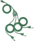 SURAIELEC Outdoor Extension Cord with Multiple Outlets, (15+10+10+10) 45FT Total, 25FT End to End, 1-3 Multi Plug Splitter, 16/3C SJTW, for Landscape, Christmas Lights, Halloween Decorations, Green