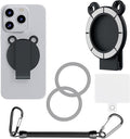 Magnetic Belt Clip for iPhone, Samsung, Google, Moto & More with Anti-Theft Chain for Hiking & Backpack Strap, Travel, Outdoor, Phone Holder Compatible with MagSafe XT