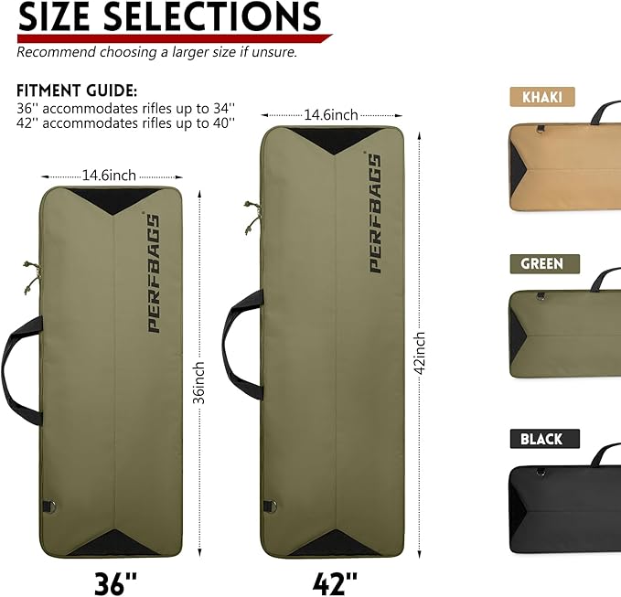 Single Rifle Case Bag, Tactical Padded Soft Gun Case w/MOLLE System, Wide Interior Fits Scoped Rifles, Adjustable Sling, Dual Zipper for Hunting & Range