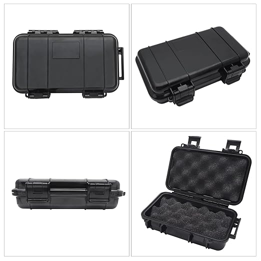 SEIWEI Outdoor Sealed Waterproof Safety Case Plastic Tool Dry Storage Box For Electronic Equipment Camping Outdoor Tool - Small Box(A) MMZ-HA5272A-RT Black