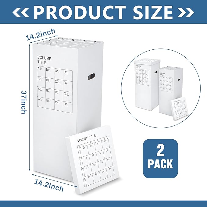 PerKoop 2 Pack Blueprint Holder Storage Organizer for Storing Poster Anchor Charts 32 Slots 37 x 14.2 x 14.2 Inch Blueprint Roll File Holder for Architectural Map School Office Home Items