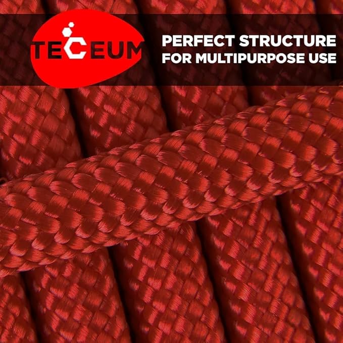 TECEUM Reflective Paracord Rope 1000 – 1000ft/200ft/100ft/50ft – 40+ Colors – Glow in The Dark – para Cord – Utility Rope for Survival, Hunting & Camping Gear – Nylon String, Camping Rope, Tent Cord