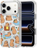 MOSNOVO for iPhone 17 Pro Case, Shockproof Military-Grade Protection 6.6ft Drop Tested, Camera Control, Clear Phone Case for iPhone 17 Pro, Capybara Land Design