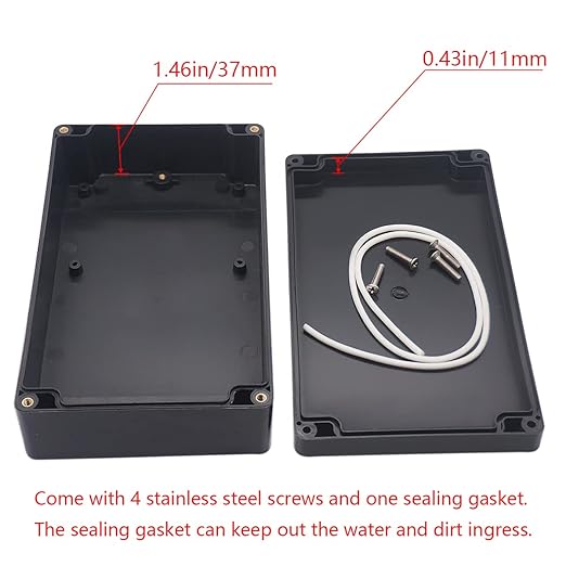 Junction Box IP65 Waterproof ABS Plastic Electrical Project Case Power Junction Boxes, Project Box with 4 PCS M16 Cable Glands 7.87x4.72x2.2 inch (200 x 120 x56 mm)