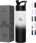 COKTIK 22oz Sports Water Bottle, Stainless Steel Water Bottle for Insulated, Reusable Travel Bottle, With Straw,With Handle Grip for Easy Carrying, Suitable for Cycling,Outdoor Vacations(Day&Night)
