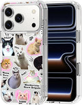 MOSNOVO for iPhone 17 Pro Case | Military Grade 6.6ft Drop Tested | Camera Control | Clear with The Cat Brigade Design
