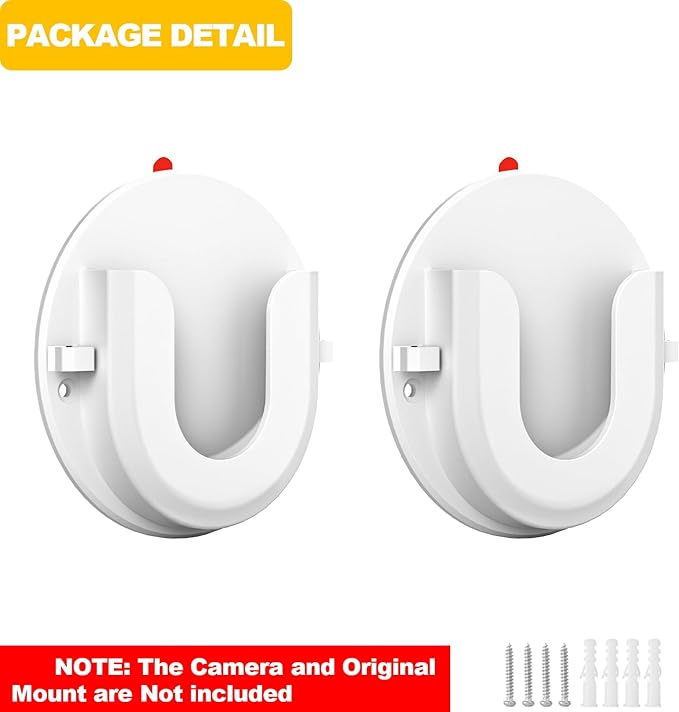 2 Pack Adhesive Wall Mount Bracket for Ring Indoor Cam,Strong VHB Stick On,No Drilling Camera Mount for Ring,Two Ways Installation with Tape and Screws