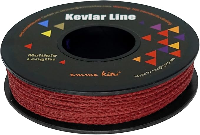 emma kites Camo Green, Red, Blue Braided Kevlar Cord 200Lb~1800Lb Abrasion/Flame Resistant Tactical Paracord, Trip Line, Cord Friction-Saw, Boot Laces, Survival Cord, Model Rocket Shock Cord