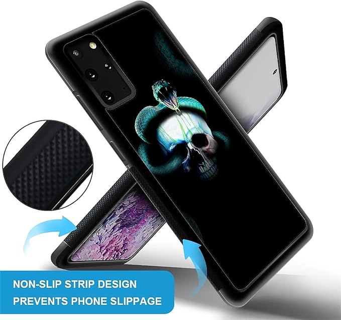for Samsung Galaxy S20 Plus Case, Skeleton Winding Snake Pattern Graphic Design Girl Boy Soft Silicone Hard Acrylic Shock Protection for Samsung Galaxy S20 Plus