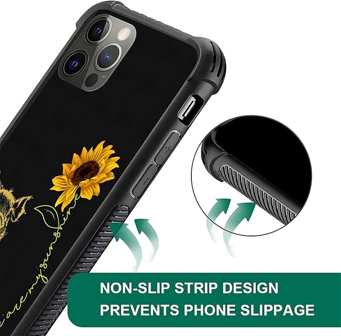 for iPhone 11 Pro Case, Pig Sunflower Yellow Sunshine Pattern Made of Soft Silicone Hard Acrylic Shock Protection for iPhone 11 Pro