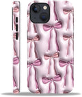 for iPhone 15 Plus Case,HL2 Abstract Ribbons Bows Hybrid 2 Layer Hard Shell Silicone Protective Pattern Design Case