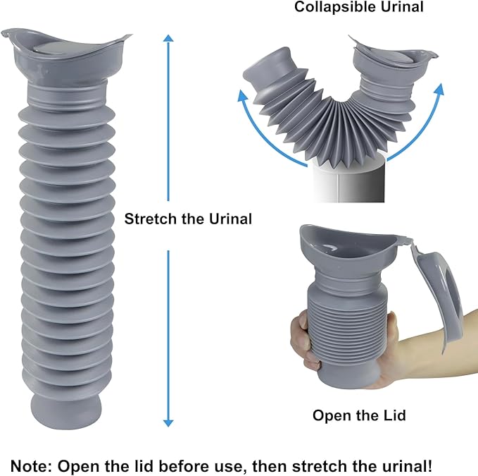 Pee Bottles for Men, Portable Urinal for Men, Collapsible Urine Bottle 750ML, Car Urinals for Men and Women, Emergency Urinal Shrinkable Pocket Toilet for Travel, Camping, Traffic Jam, Road Trips