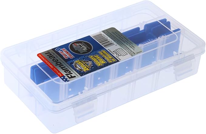 Flambeau Outdoors 2003 Tuff Tainer, Fishing Tray, Includes [15] Zerust Dividers, 18 Compartments, Blue, Transparent white - 7" x 4.12" x 1.5"