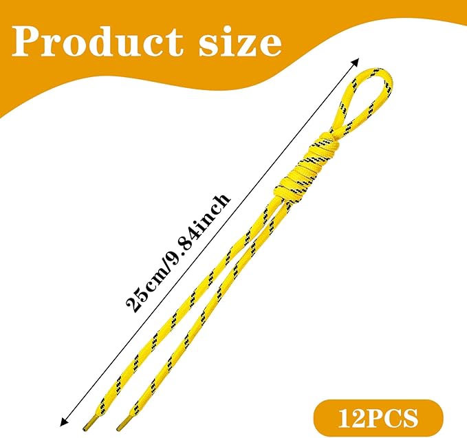 Tyqour 12PCS Paracord Keychain Rope Keychain String Braided Charms for Keychain Making for Bag Purse Backpack Handbag