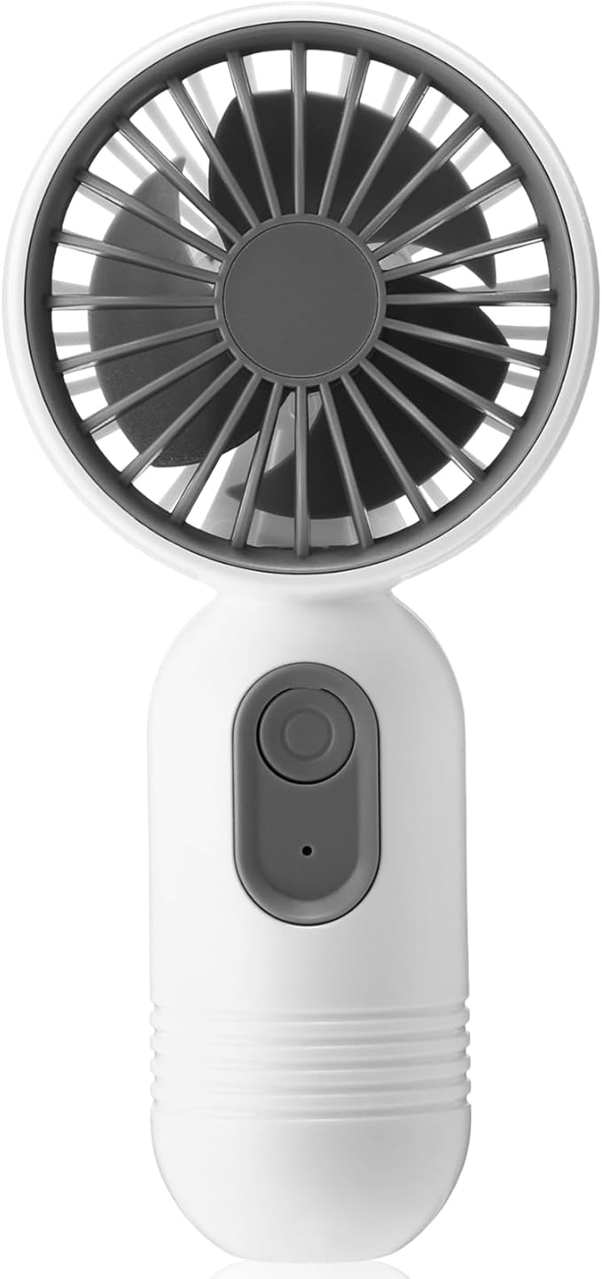 Rossesay 1 Pcs Mini Portable Fan Bulk Cute Handheld Lightweight Small Little Personal Hand Eyelash Fan 3 Speeds USB Rechargeable for Women Men Indoor Outdoor Makeup Travel (White)
