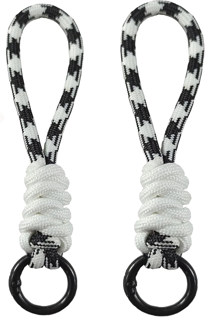 Colorful Braided Paracord Keychain, 12cm Length, Multi-Color Pack with Ring, Decorative Woven Rope Strap