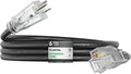 PLUGTUL Outdoor Extension Cord 6FT, 12 Gauge Extension Cord with Lighted End, Heavy Duty,15A 1875W SJTW, ETL Listed, Great for Garden and Home, Black