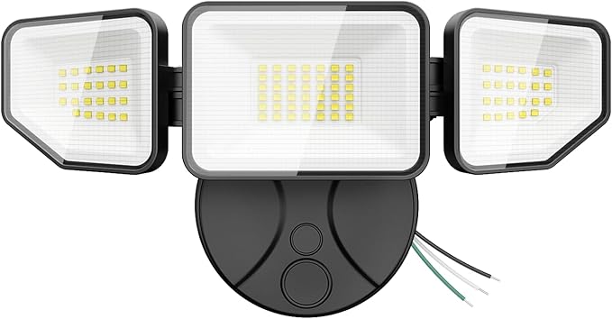Flood Light Outdoors, 65W 6500 Lumen Super Bright LED Security Lights, 3 Adjustable Heads, IP65 Waterproof, 6500K Daylight Wall Mount Outdoor Flood Light for Yard, Garage