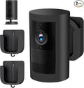 No Drill Wall Mount for Ring Outdoor Cam Plus, Easy Installation with Strong Adhesive Tape or Screws, Indoor Camera Mount for Ring Camera, 2Pack, Black