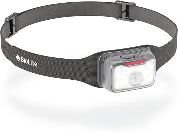 BioLite Range 400 Waterproof, Fast-Charging Rechargeable Headlamp, Midnight Grey, 400 Lumens, USB-C Charging, 90m Beam, 200 Hour runtime