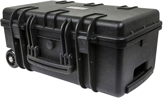Monoprice Weatherproof Hard Case - 22 x 14 x 10 Inches, with Wheels and Customizable Foam, Shockproof, IP67, Ultraviolet and Impact Resistant Material, Black - Pure Outdoor Collection